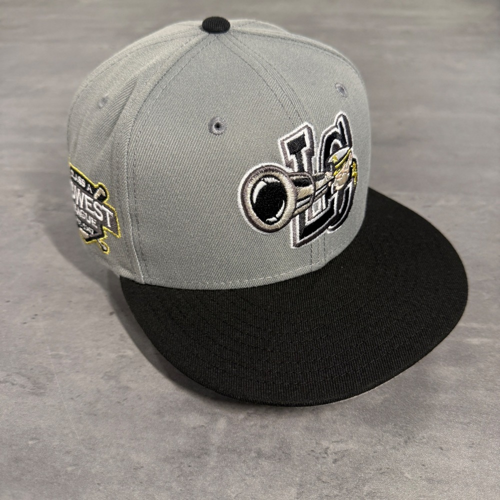 Lake County Captains Hat New Era Cap 7 1/4 Grey Black MiLB Minor Farm League